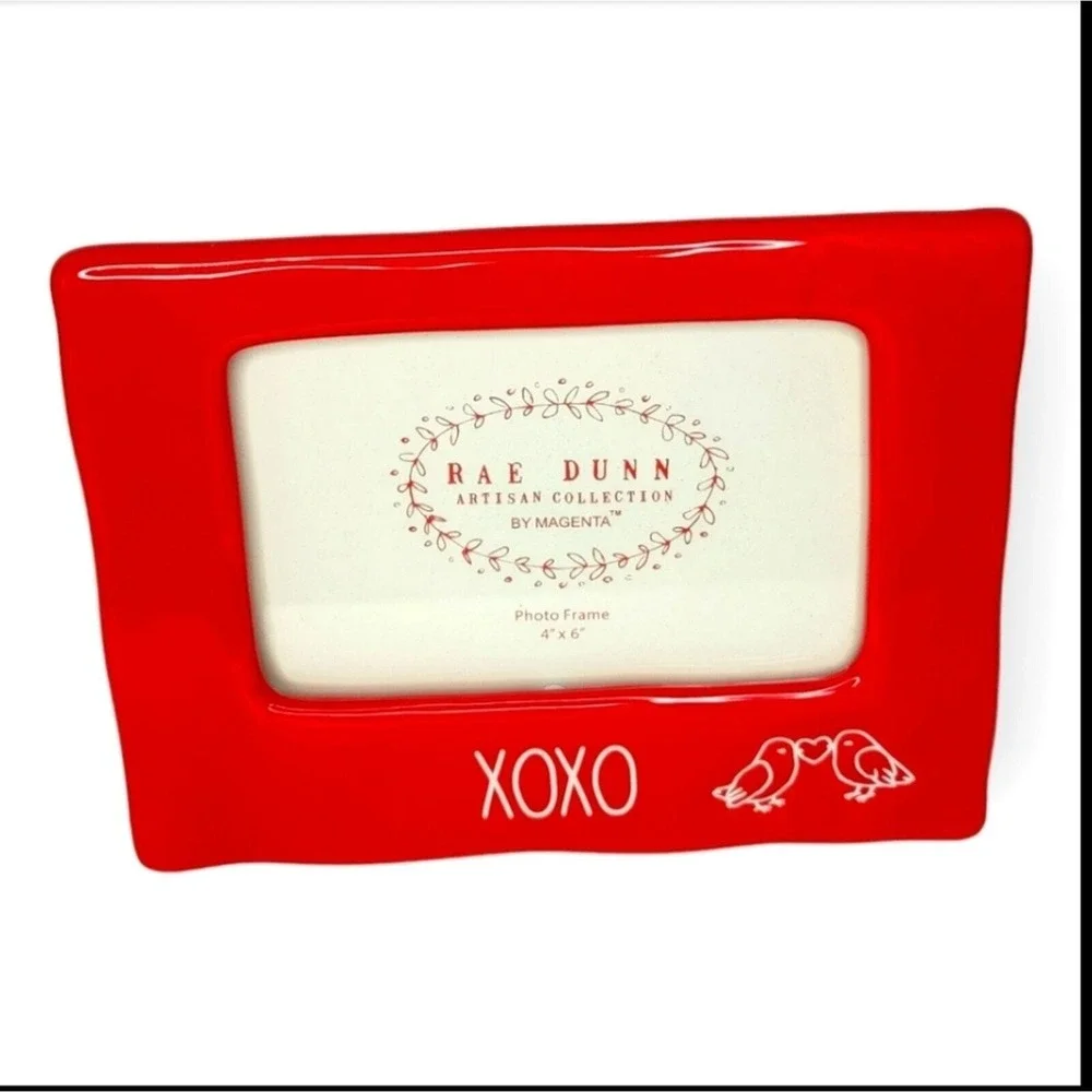 Rae Dunn Red Love Birds XOXO Valentine's Day Photo Picture Frame Decor‎
